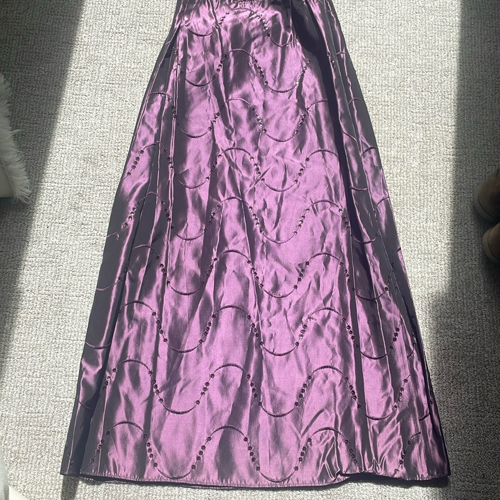 Ann Taylor Purple Sequin Long Skirt
